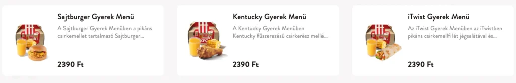 Gyerek Menü (Kids’ Meal)