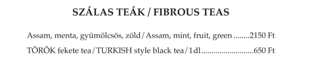 SZÁLAS TEÁK / FIBROUS TEAS